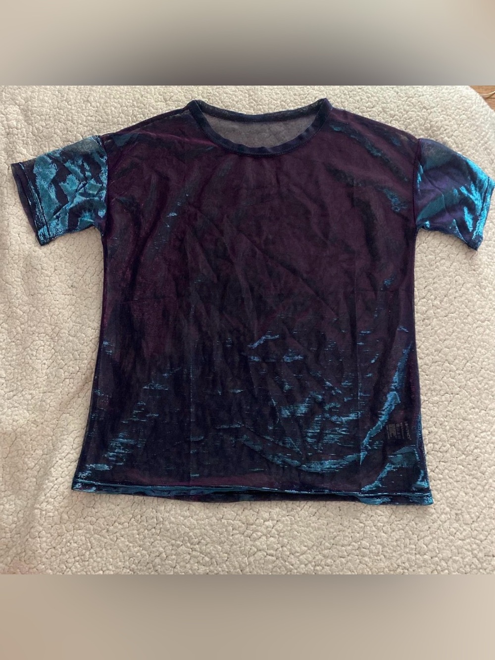 Kids Shiny Velvet Tee - Blue/Purple